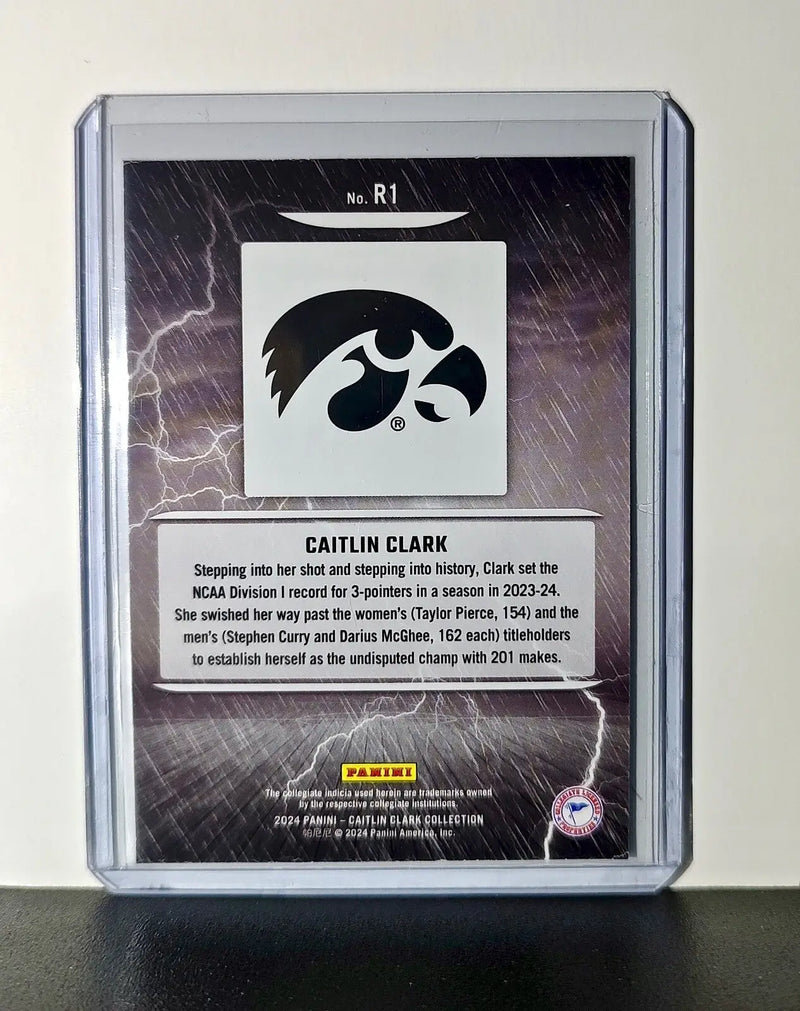 Caitlin Clark 2024 Silver Foil Panini Donruss Reigning 3’s #R1 Iowa Hawkeyes - Basketball Card Single