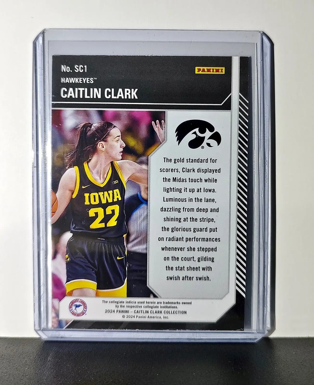 Caitlin Clark 2024 Silver Foil Panini School Colors #SC1 Card Iowa Hawkeyes - Basketball Card Single
