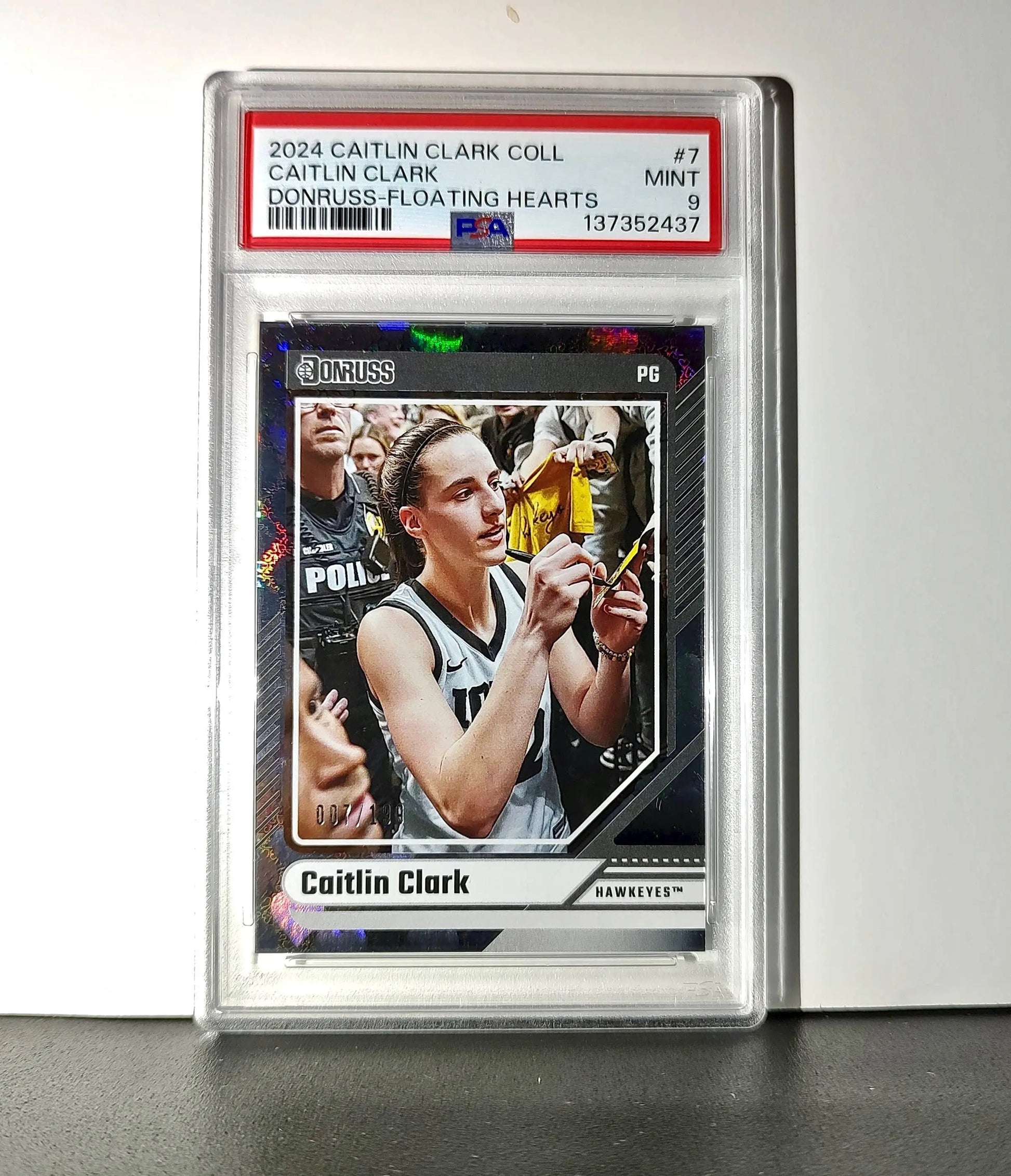 Caitlin Clark Collection 2024 #7 007/199 Donruss Floating Hearts PSA 9 Mint