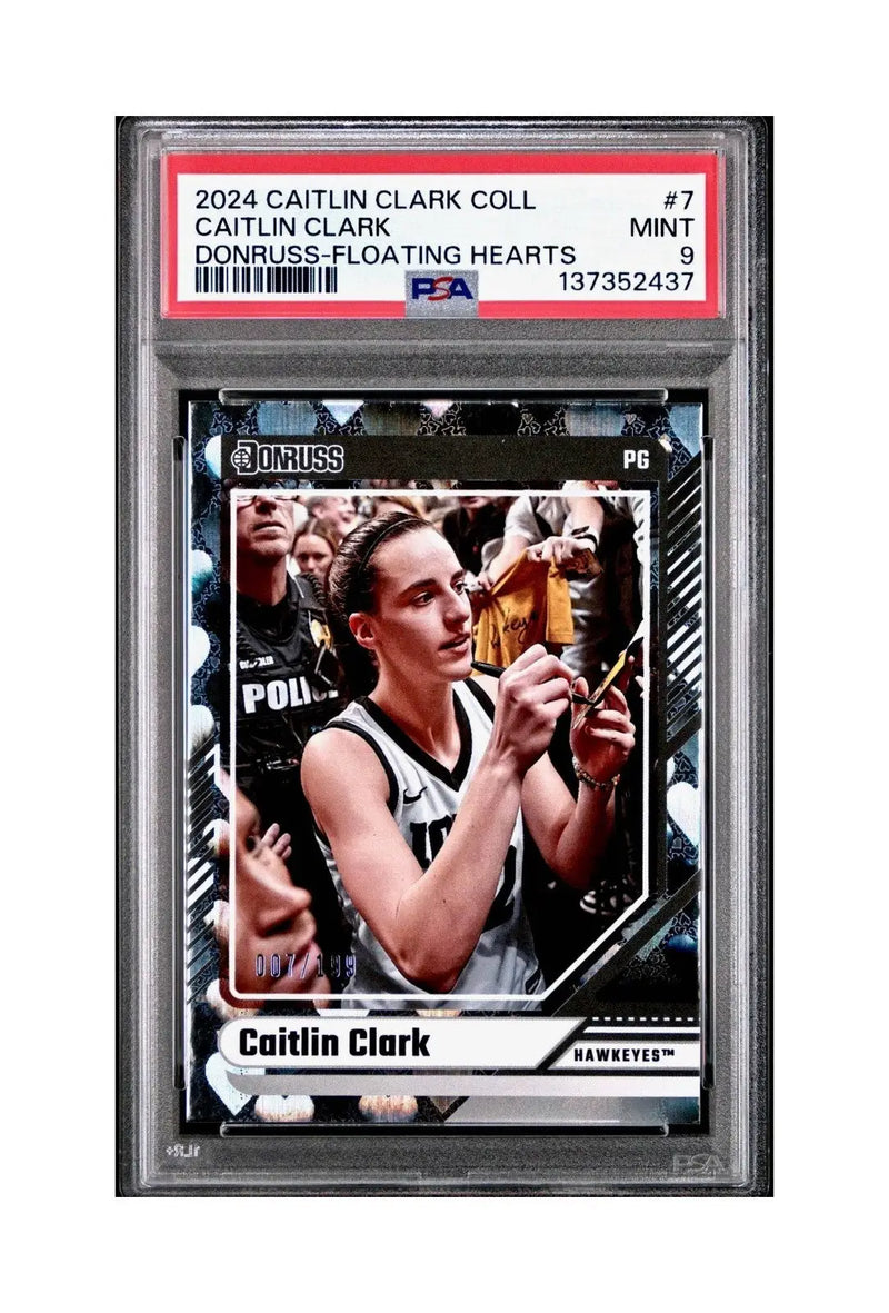 Caitlin Clark Collection 2024 #7 007/199 Donruss Floating Hearts PSA 9 Mint - Basketball Card Single
