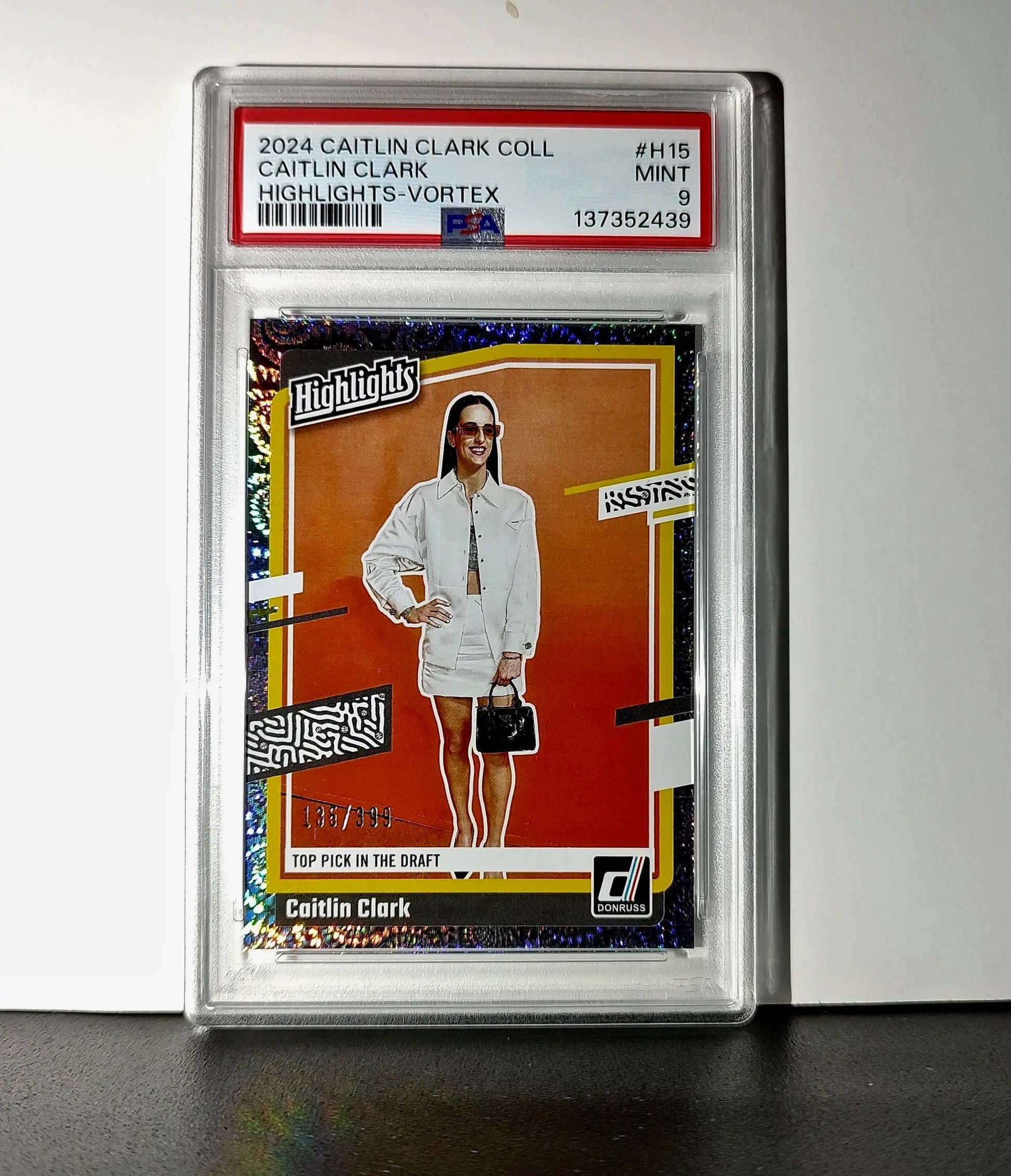 Caitlin Clark Collection 2024 #H15 135/399 Donruss Vortex PSA 9 Mint - Other