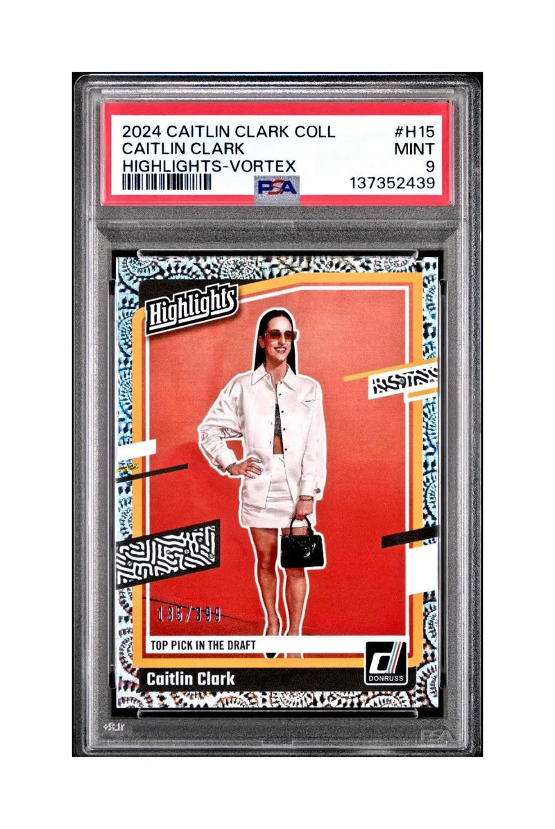 Caitlin Clark Collection 2024 #H15 135/399 Donruss Vortex PSA 9 Mint - Other