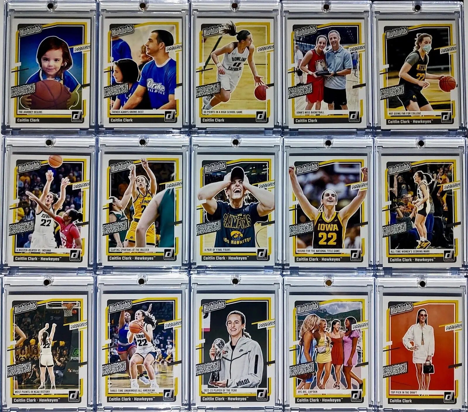 Caitlin Clark Highlights Complete Collection 2024 Panini Card Set Iowa Hawkeyes - Basketball Card Single