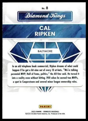 Cal Ripken 2023 Donruss Diamond Kings #8 Baltimore Orioles - Baseball Card Single
