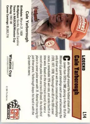 Cale Yarborough - 1991 Pro Set - #L14 - Legends Racing - Racing Card Single