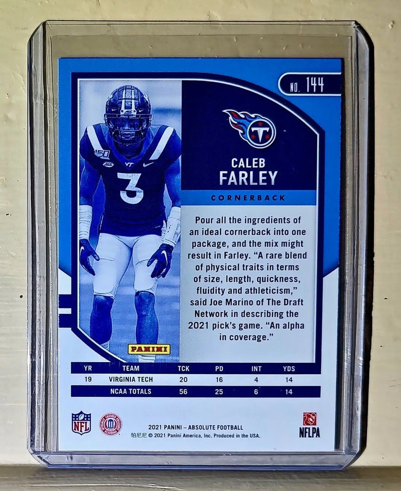 Caleb Farley 2021 Panini NFL #144 Rookie Card Tennessee Titans