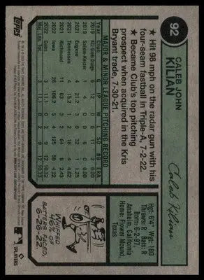 Caleb Kilian Rookie 2023 Topps Heritage #92 Chicago Cubs - Baseball Card Single