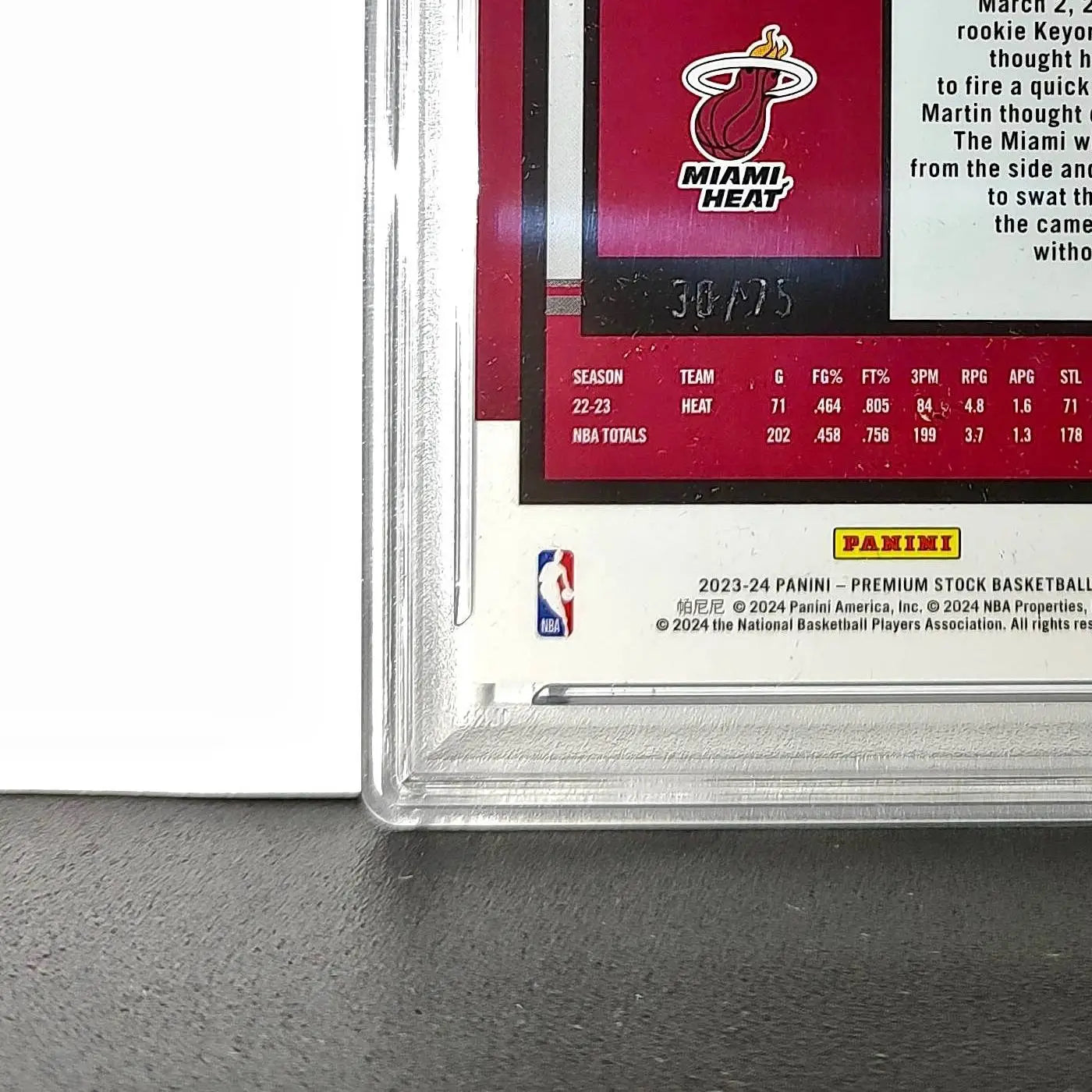 Caleb Martin 2023 Panini Hoops Premium #187 30/75 Blue Pulsar PSA 10 Gem Mint