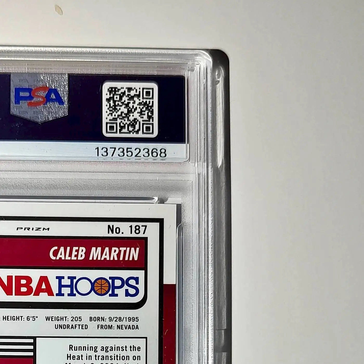 Caleb Martin 2023 Panini Hoops Premium #187 30/75 Blue Pulsar PSA 10 Gem Mint