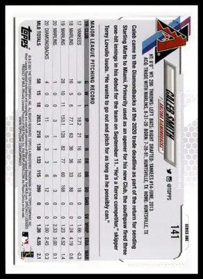 Caleb Smith 2021 Topps Purple #141 Arizona Diamondbacks