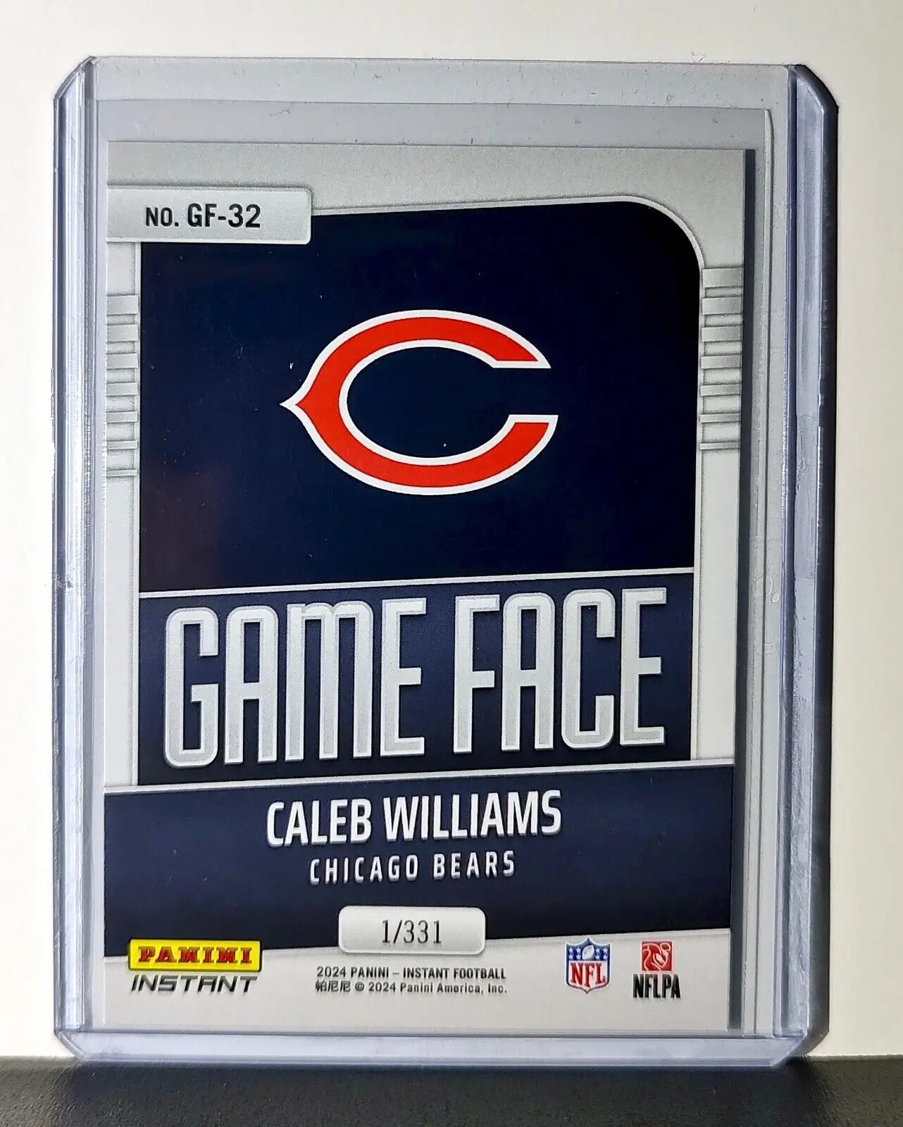 Caleb Williams 2024 Panini Game Face #32 NFL Rookie Card Chicago Bears 1/331 - Football Card Single