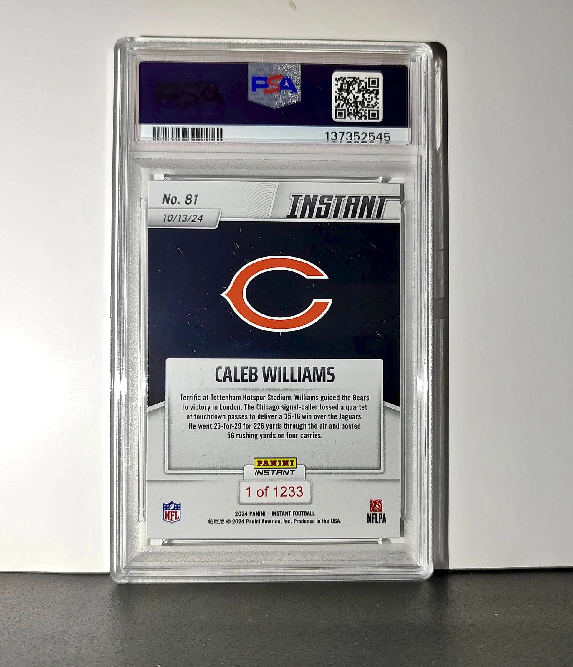 Caleb Williams Rookie 2024 Panini Instant NFL #81 PSA 10 Gem Mint