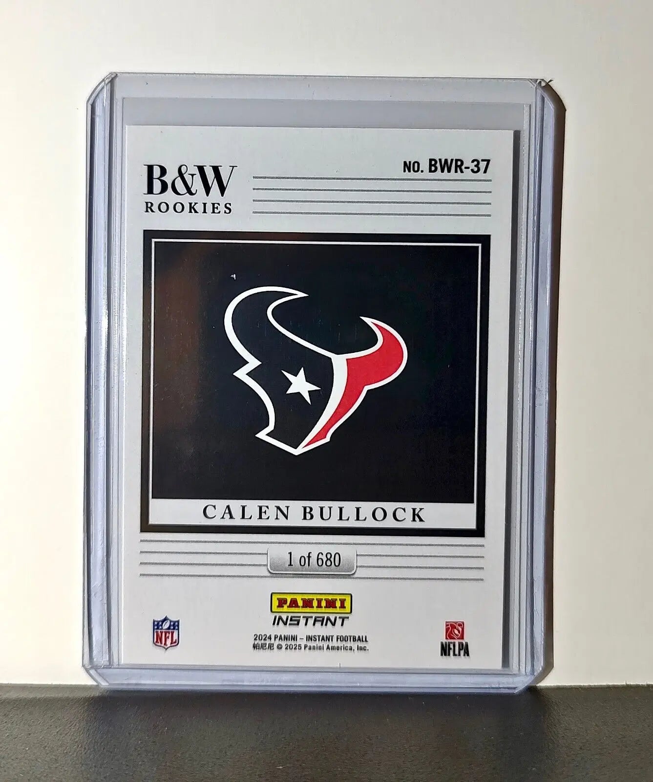 Calen Bullock 2024 Panini NFL #37 Black & White Rookies Card Texans 1 of 680