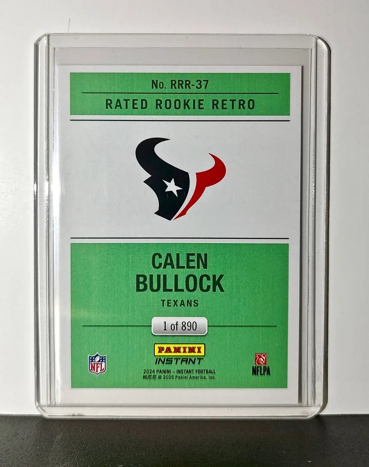 Calen Bullock Rookie 2024 Panini Rated Rookie Retro NFL #37 Card Texans 1 of 890 - Football Card Single