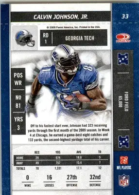 Calvin Johnson - 2009 Playoff Contenders - #33 - Football - Football Card Single