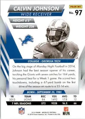 Calvin Johnson - 2014 Panini Absolute - #97 - Retail Football - Football Card Single