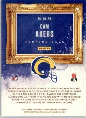 Cam Akers - 2020 Panini Chronicles - Gridiron Kings - #GK-29 - Football - Football Card Single