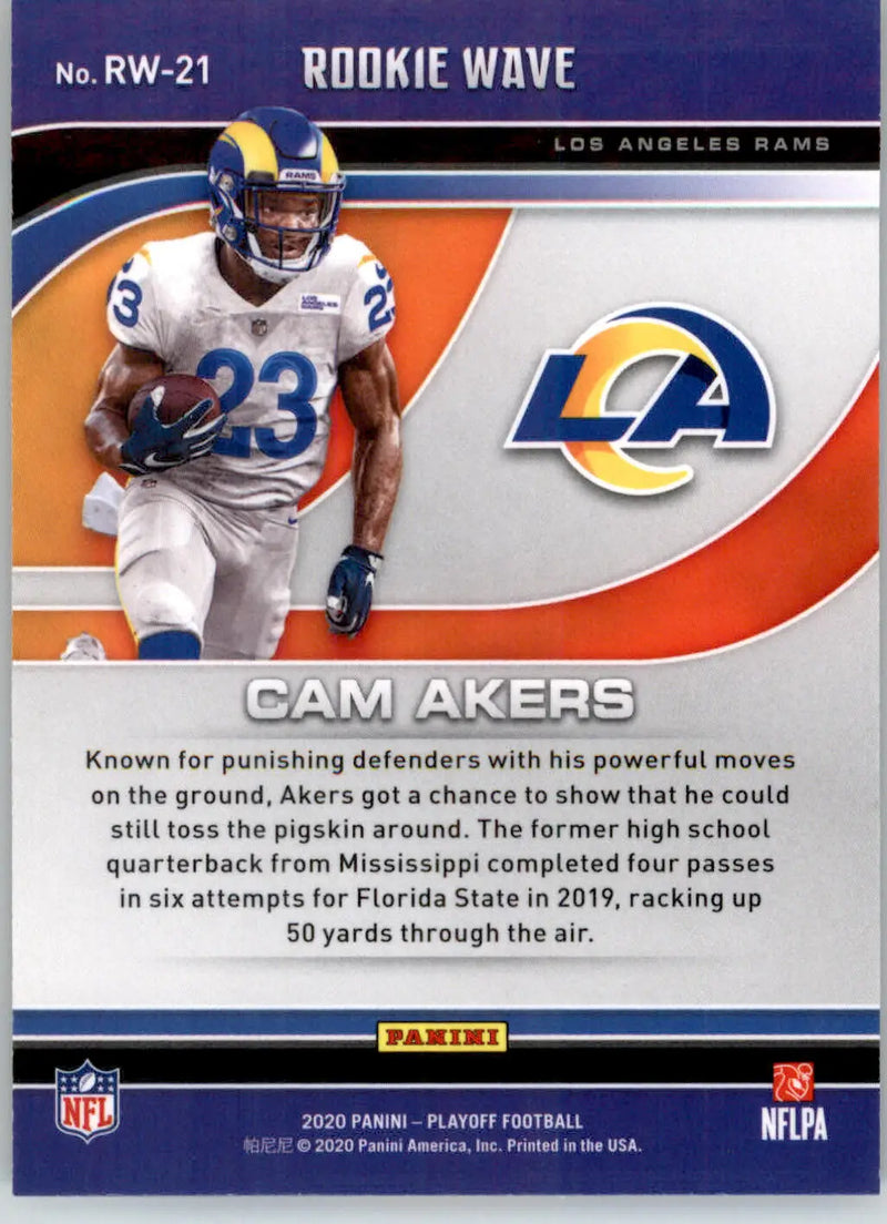 Cam Akers - 2020 Panini Playoff - #RW-21 - Rookie Wave Football - Football Card Single