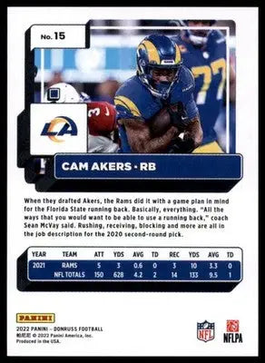 Cam Akers 2022 Donruss #15 Los Angeles Rams - Football Card Single