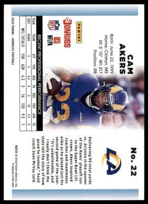 Cam Akers 2022 Donruss Retro 1992 #22 Los Angeles Rams - Football Card Single