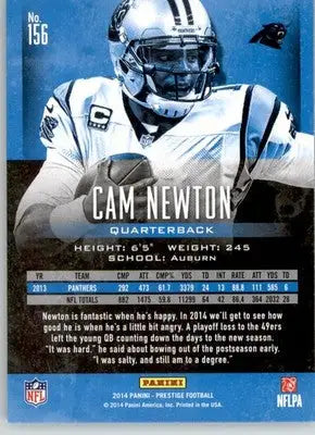 Cam Newton - 2014 Panini Prestige - #156 - Football - Football Card Single