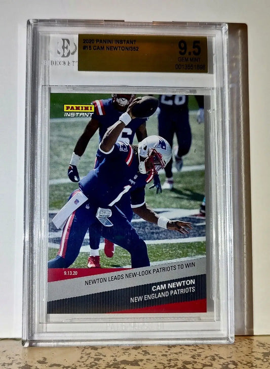 Cam Newton 2020 Panini NFL #15 Football Card 1/352 BGS 9.5 Gem Mint NE Patriots