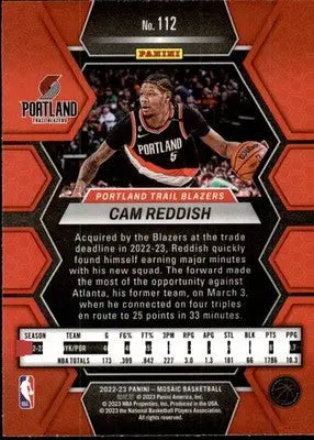 Cam Reddish - 2022-23 Panini Mosaic - #112 - Basketball - Basketball Card Single