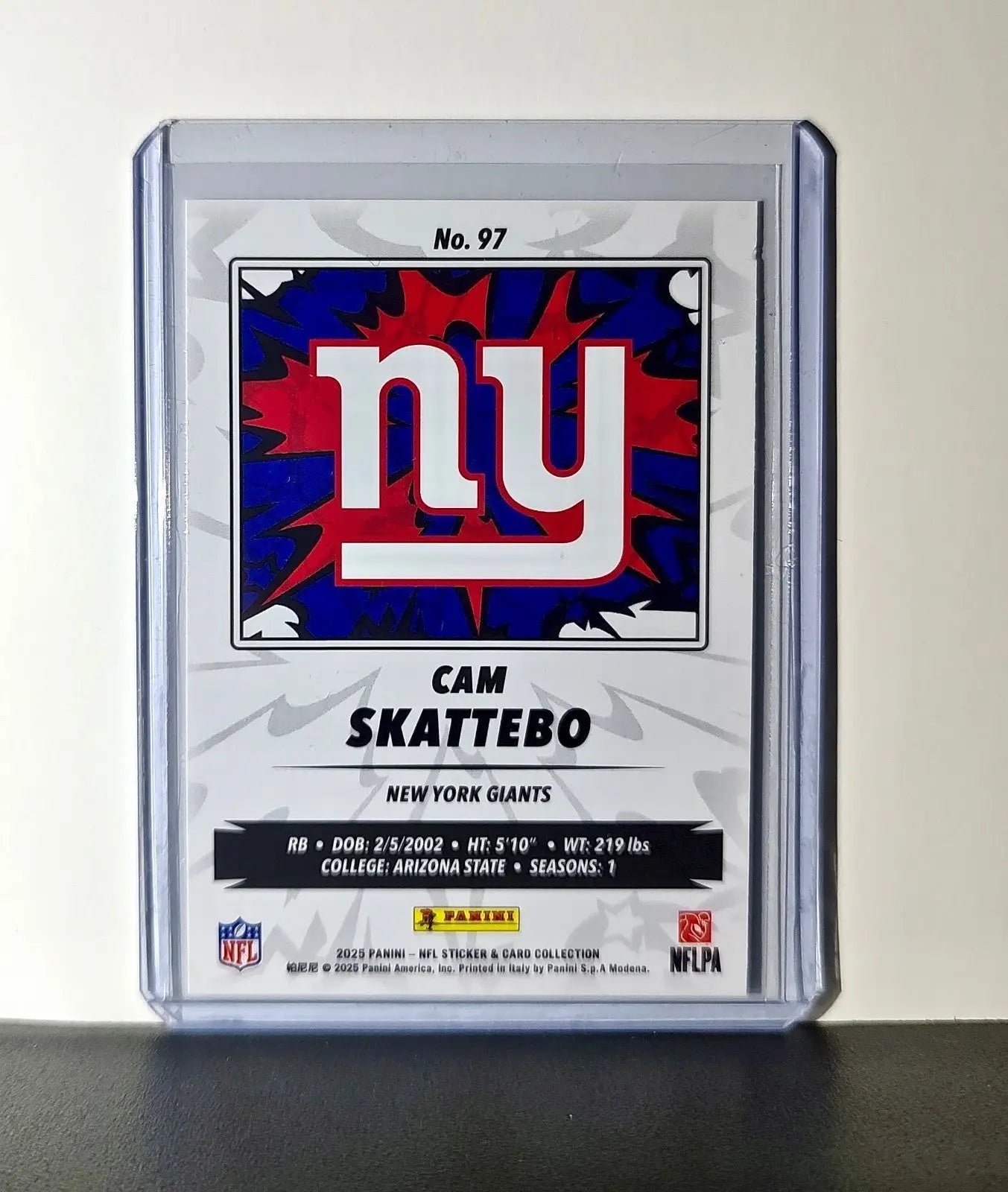 Cam Skattebo Rookie 2025 Panini NFL #97 Sticker Card New York Giants - Football Card Single