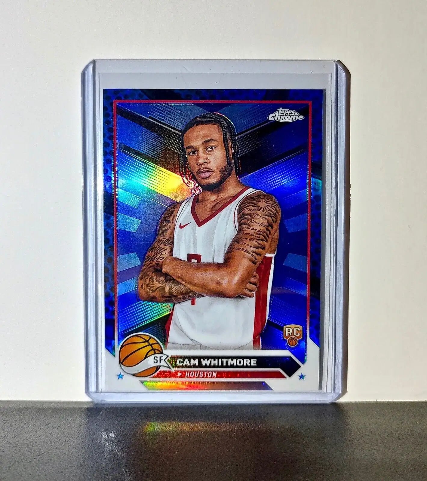 Cam Whitmore 2023-24 Topps Chrome NBA #133 Blue Refractor Rookie Card Rockets - Basketball Card Single