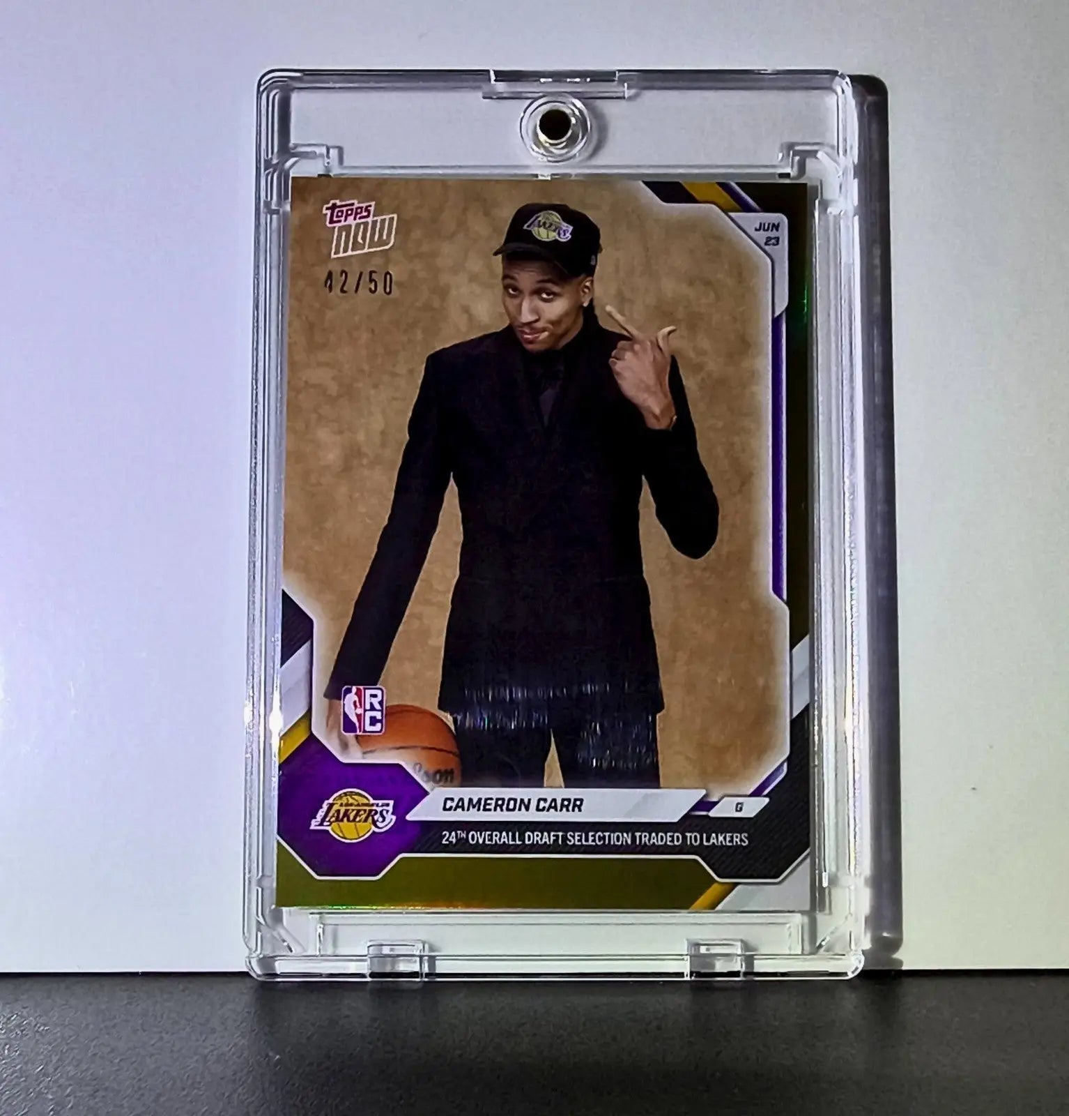 Cameron Carr Rookie 2026-27 Topps NBA Draft #CCAR Gold Foil 42/50 Card LA Lakers - Basketball Card Single