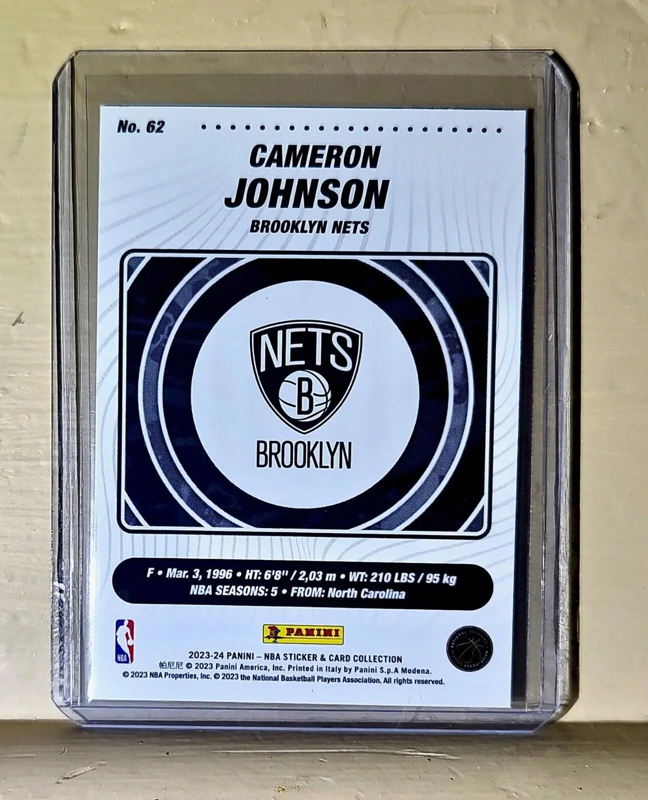 Cameron Johnson 2023-24 Panini NBA Basketball #62 Card Brooklyn Nets - Basketball Card Single