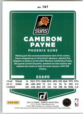 Cameron Payne - 2021-22 Donruss - #147 - Basketball - Basketball Card Single