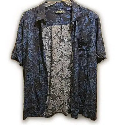 Campia XL Blue Floral Mens Dress Shirt - Apparel