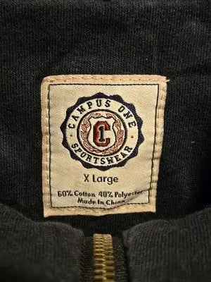 Campus One Sweatshirt Mens XL Illinois Valley Quarter Zip Pullover Black - Apparel