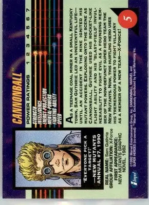 Cannonball - 1992 Impel Marvel Universe - NM - #5 - Marvel Card Single