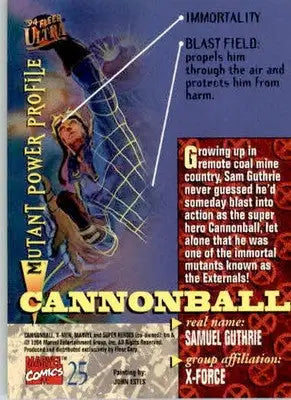 Cannonball - 1994 Ultra X-Men - #25 - Non_sport - Non-Sports Card Single