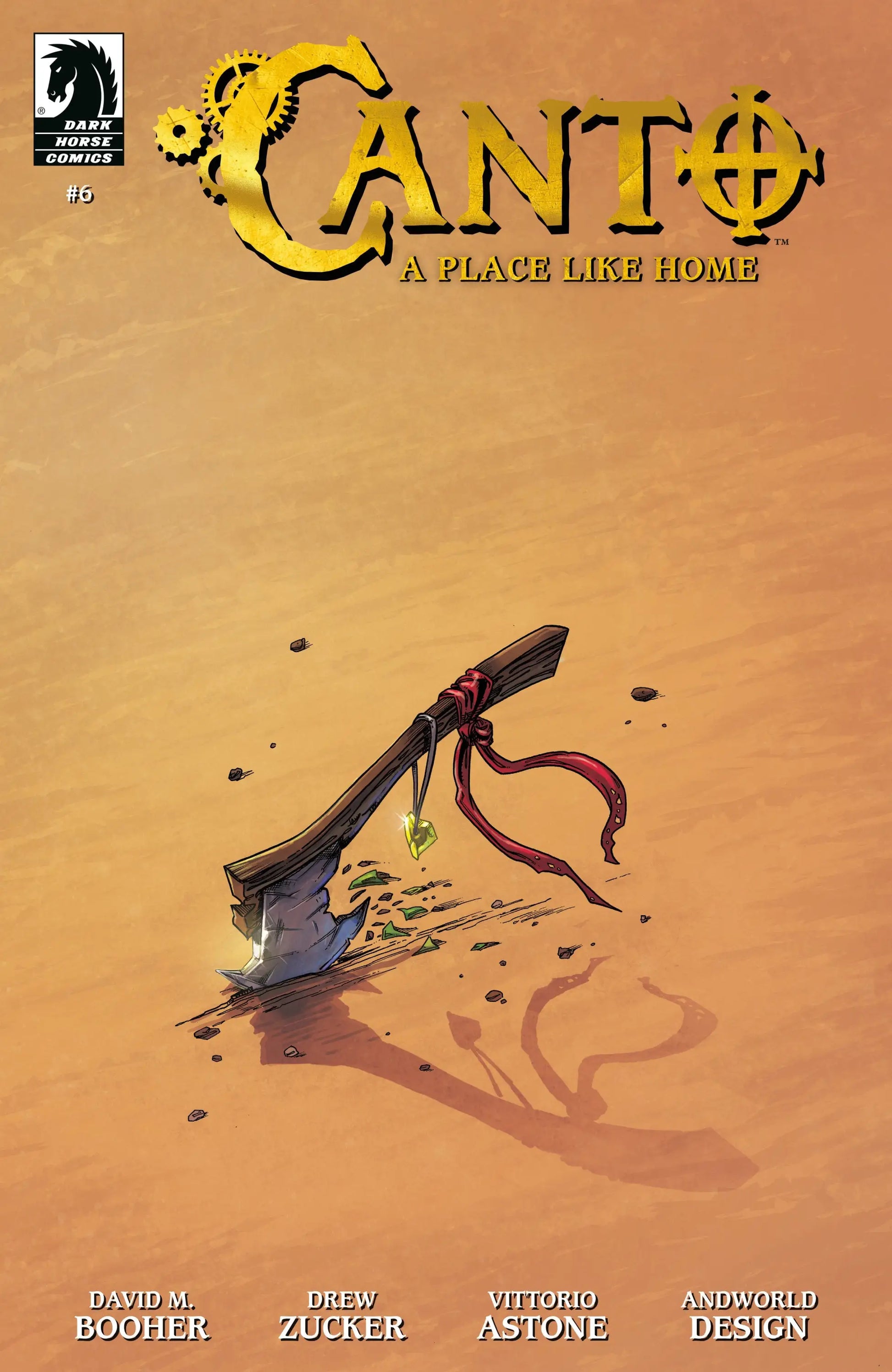 Cartoon axe with red ribbon from Canto A Place Like Home #6 by Drew Zucker