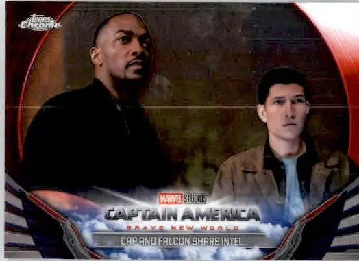 Cap and Falcon Share Intel 2025 Topps Chrome Marvel #BNW-16 Brave New World - Marvel Card Single