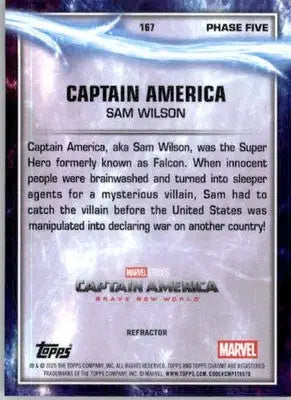 Captain America - 2025 Topps Chrome Marvel Studios - #167 - Rainbow Refractor - Marvel Card Single