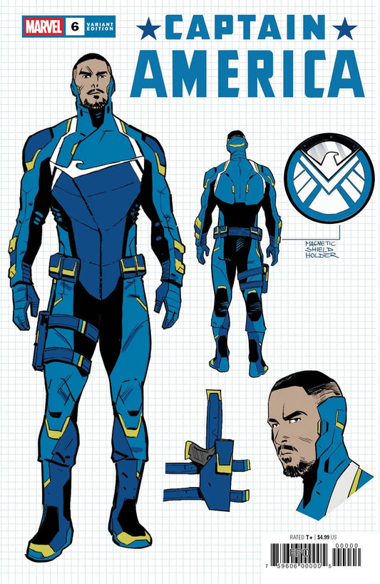 Captain America #6 Valerio Schiti Design Variant - Comic Book