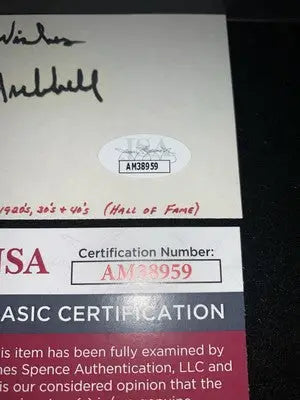 Carl Hubbell Baseball Signed Cut Auto Autograph Index Card NY Giants JSA - Sports Memorabilia
