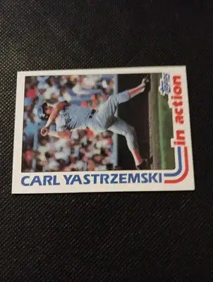 Carl Yastrzemski 1982 Topps #651 ’In Action’ Boston Red Sox. NRMT+ - Baseball Card Single