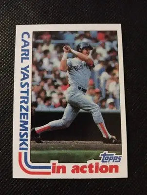 Carl Yastrzemski 1982 Topps #651 ’In Action’ Boston Red Sox. NRMT+ - Baseball Card Single