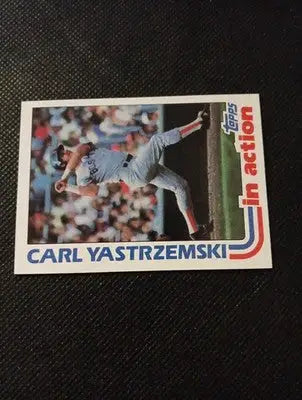 Carl Yastrzemski 1982 Topps #651 ’In Action’ Boston Red Sox. NRMT+ - Baseball Card Single