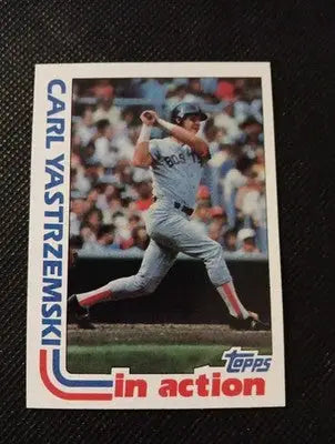 Carl Yastrzemski 1982 Topps #651 ’In Action’ Boston Red Sox. NRMT+ - Baseball Card Single