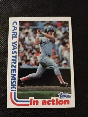 Carl Yastrzemski 1982 Topps #651 ’In Action’ Boston Red Sox. NRMT+ - Baseball Card Single