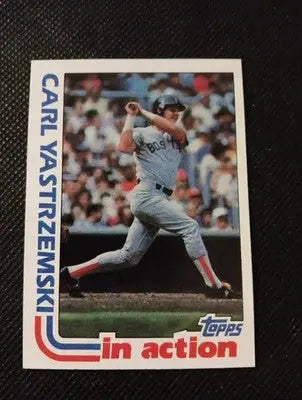 Carl Yastrzemski 1982 Topps #651 ’In Action’ Boston Red Sox. NRMT+ - Baseball Card Single