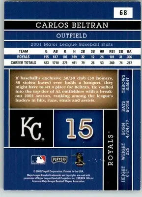 Carlos Beltran - 2002 Playoff Absolute Memorabilia - #68 - Baseball - Baseball Card Single
