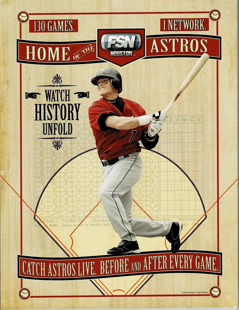 Carlos Lee Signed Houston Astros Game Program Magazine advertisement for El Caballo