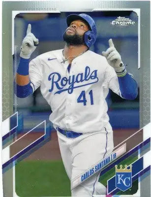Carlos Santana 2021 Topps Chrome #207 Kansas City Royals - Baseball Card Single